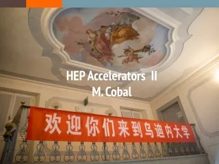 HEP Accelerators  II M.  Cobal