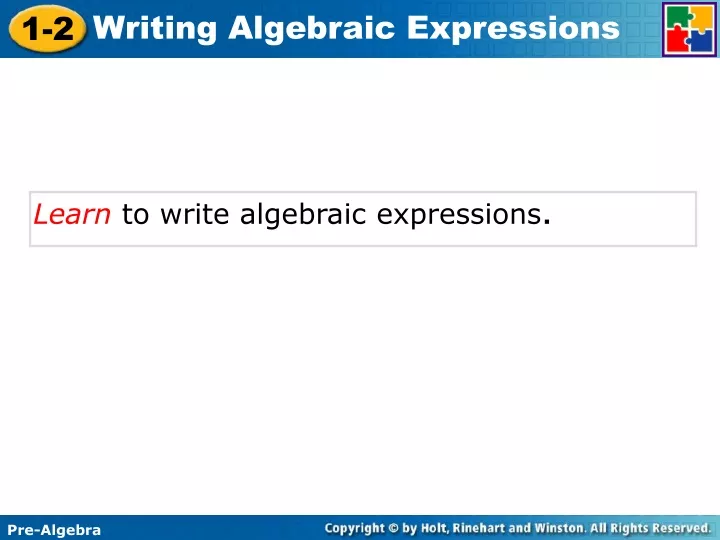 learn to write algebraic expressions