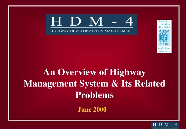 an overview of highway management system