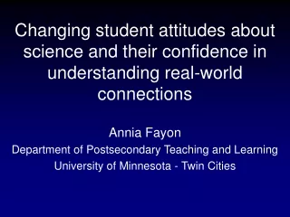 Annia Fayon Department of Postsecondary Teaching and Learning