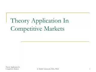 Theory Application In Competitive Markets