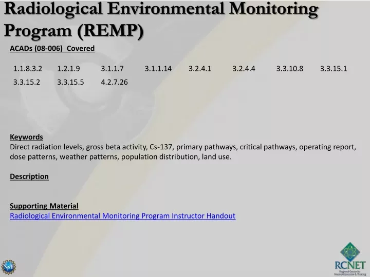 radiological environmental monitoring program remp