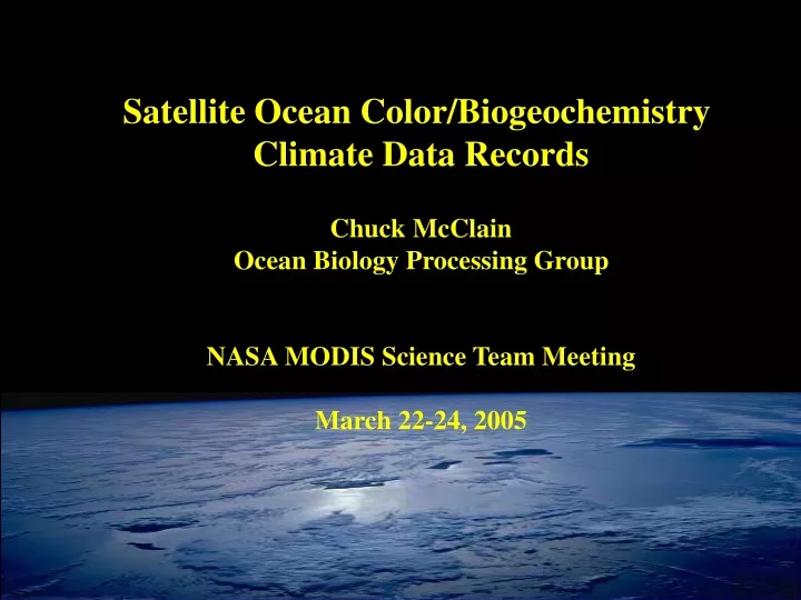 satellite ocean color biogeochemistry climate