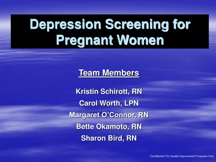 depression screening for pregnant women