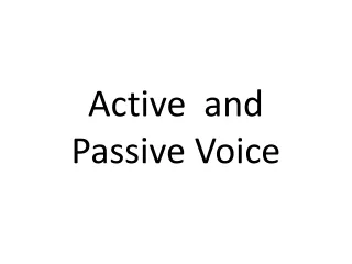 Active  and Passive Voice