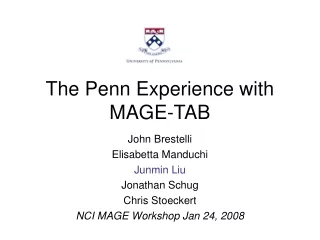 The Penn Experience with MAGE-TAB
