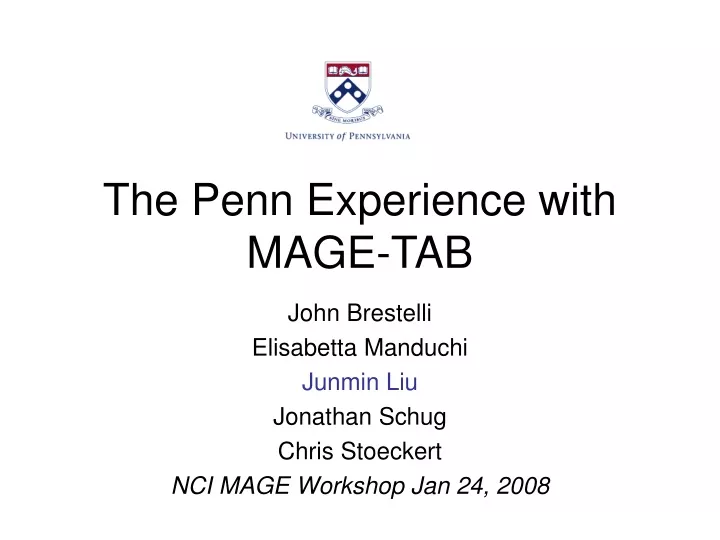 the penn experience with mage tab