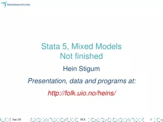 Stata 5, Mixed Models Not finished