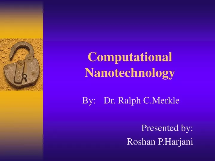 computational nanotechnology