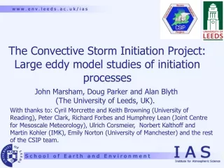 The Convective Storm Initiation Project: Large eddy model studies of initiation processes