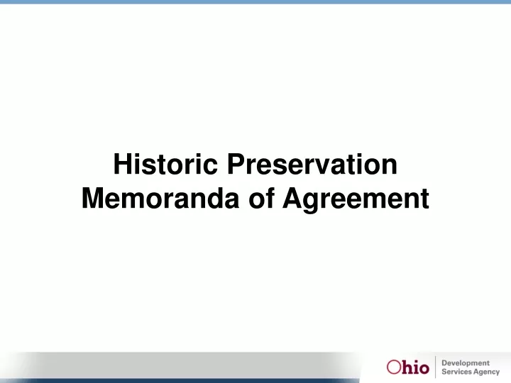 historic preservation memoranda of agreement