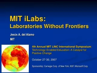 MIT iLabs: Laboratories Without Frontiers