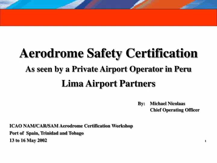 aerodrome safety certification as seen