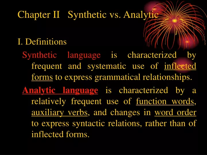 chapter ii synthetic vs analytic i definitions
