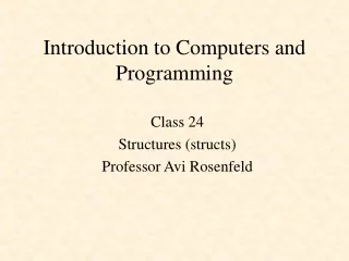 introduction to computers and programming