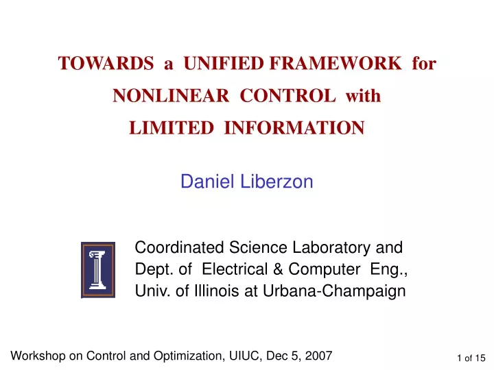 towards a unified framework for nonlinear control