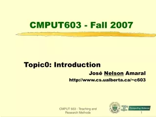 CMPUT603 - Fall 2007