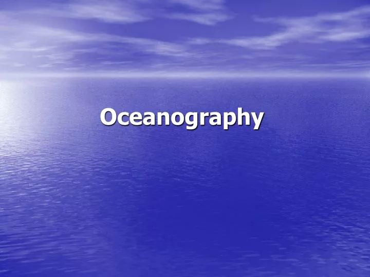 oceanography