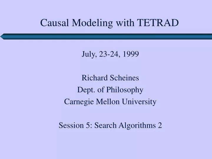 causal modeling with tetrad
