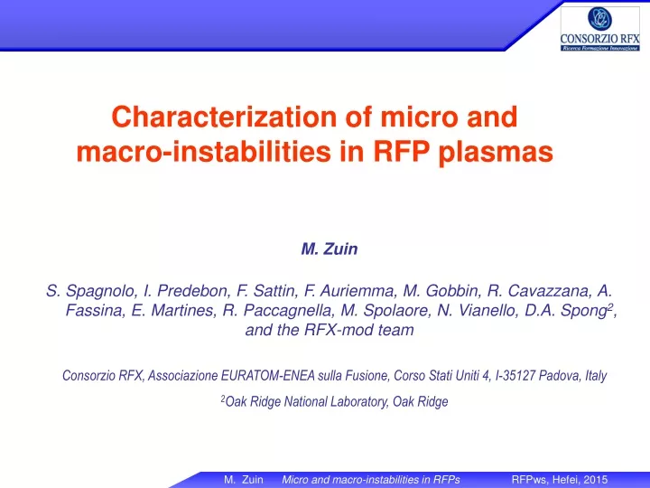 characterization of micro and macro instabilities