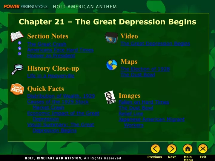 chapter 21 the great depression begins