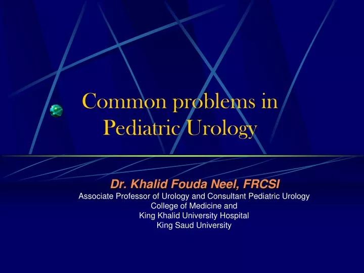 common problems in pediatric urology