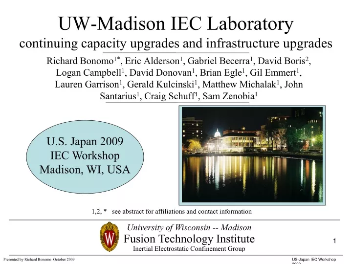 uw madison iec laboratory continuing capacity upgrades and infrastructure upgrades