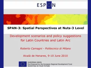 SPAN-3:  Spatial Perspectives at Nuts-3 Level