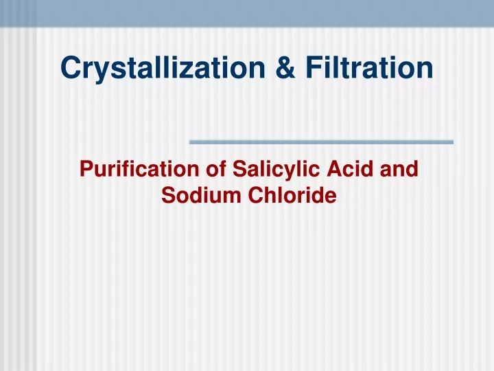 crystallization filtration