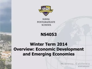 NS4053 Winter Term 2014 Overview: Economic Development and Emerging Economies