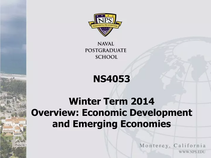 ns4053 winter term 2014 overview economic development and emerging economies