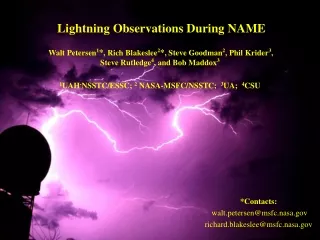 Lightning Observations During NAME