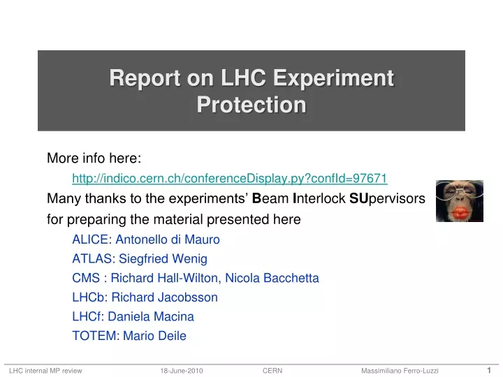 report on lhc experiment protection