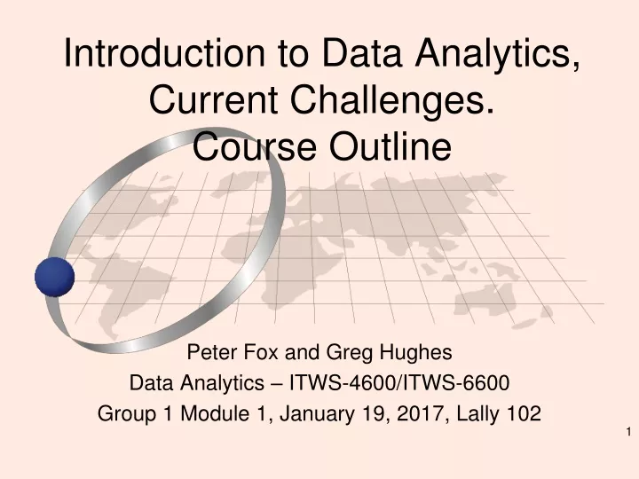introduction to data analytics current challenges course outline