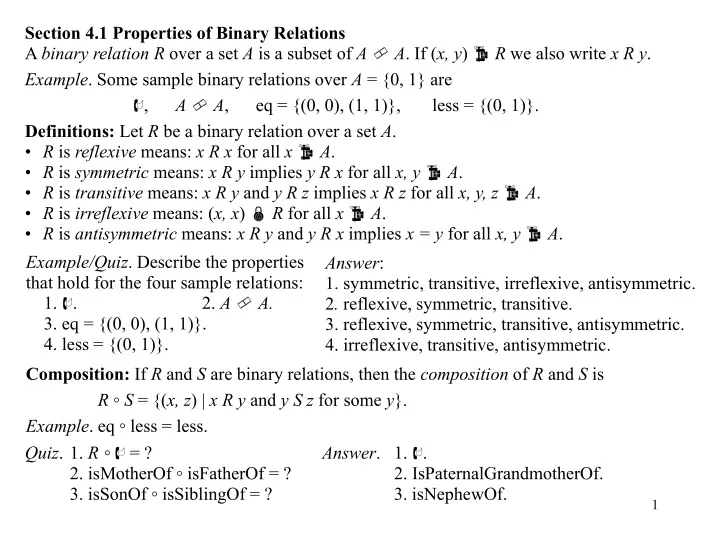section 4 1 properties of binary relations