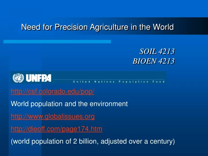 need for precision agriculture in the world