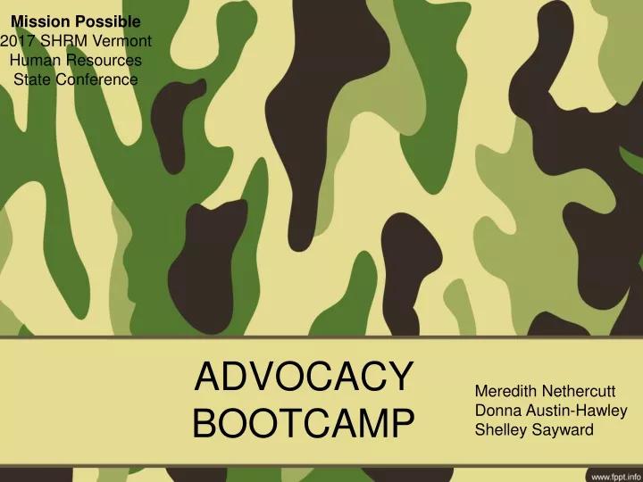 advocacy bootcamp
