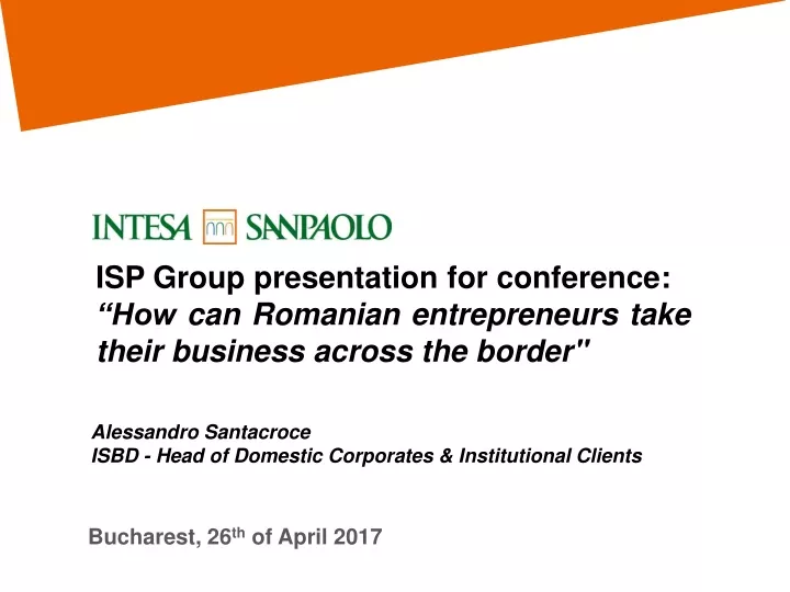isp group presentation for conference