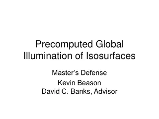 Precomputed Global Illumination of Isosurfaces