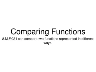 Comparing Functions