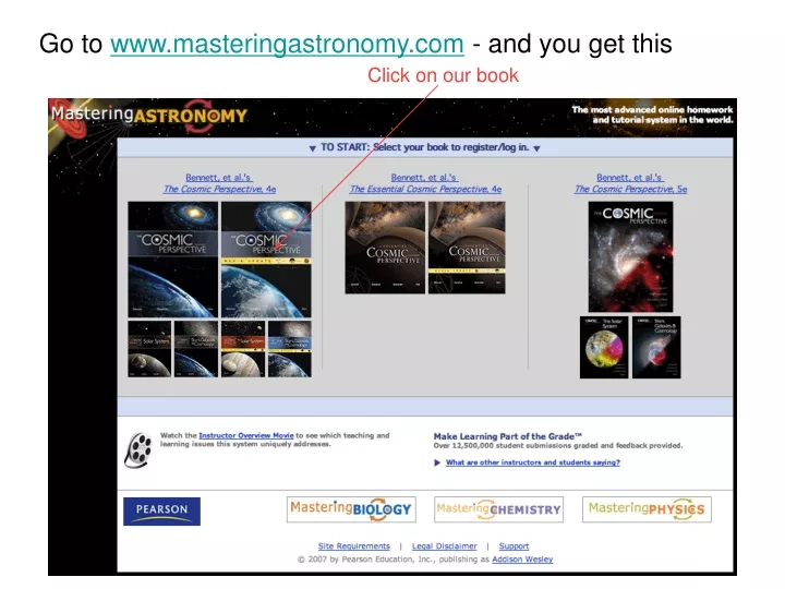 go to www masteringastronomy com and you get this