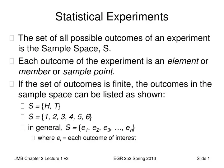 statistical experiments