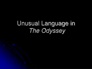 Unusual Language in The Odyssey