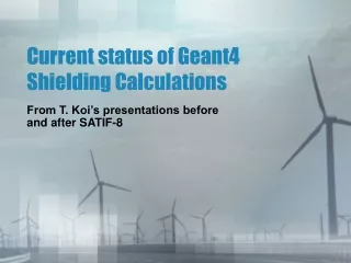 Current status of Geant4 Shielding Calculations