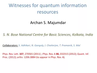 Witnesses for quantum information resources