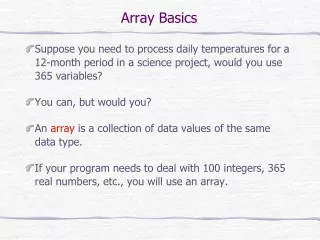 Array Basics