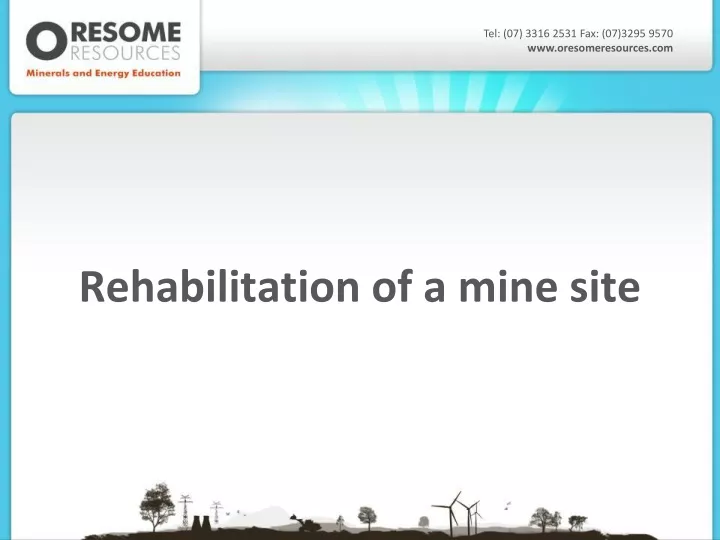 rehabilitation of a mine site