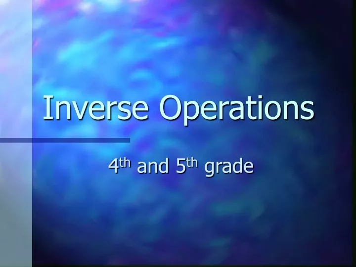 inverse operations
