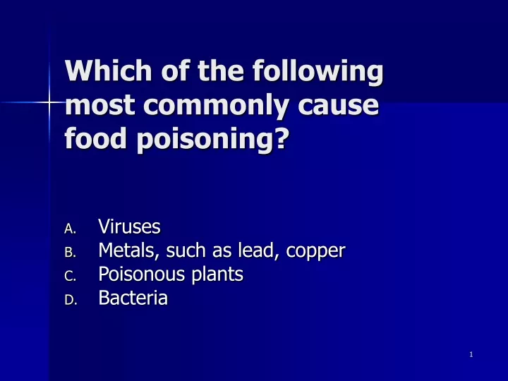 which of the following most commonly cause food poisoning