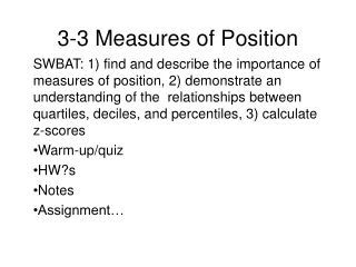 3-3 Measures of Position